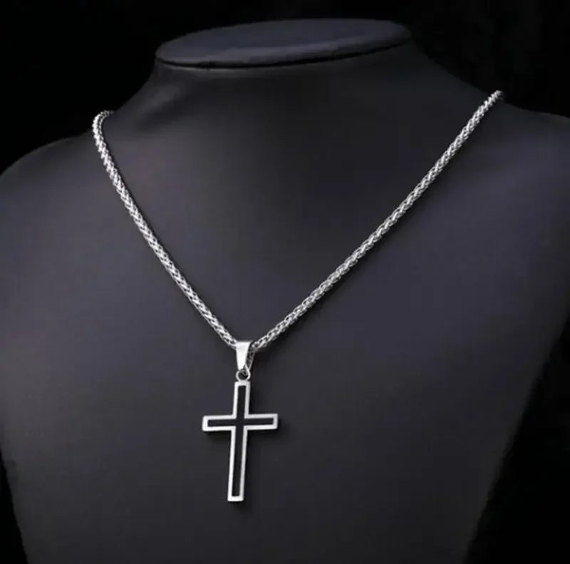Men and Women New Retro Personality Creative Design Jesus Cross Amulet Pendant Rock Casual Gift Catholic Christian Necklace