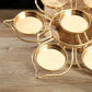 Butter Lamp Holder Seven-star Candlestick Buddhist Lotus Metal Candlestick for Buddha Lamp Metal Gold