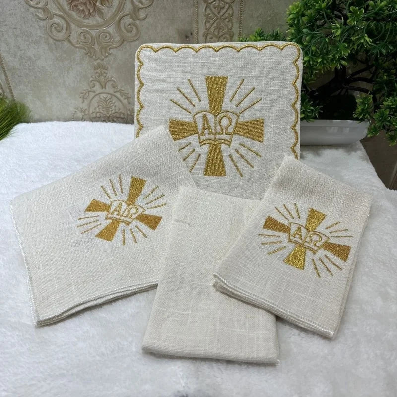 Nine Fold Cloth Father Mass Liturgy Chalice Coaster Gauze Embroidery Pall Corporal Saran Wrap Catholicism Ceremony Supplies