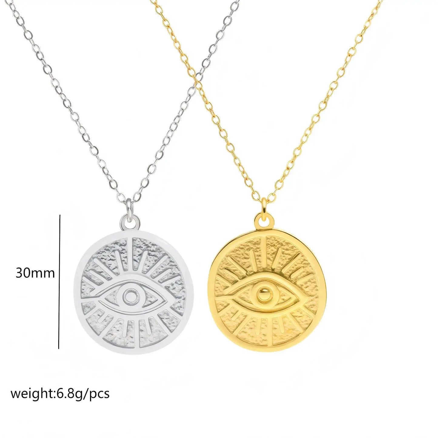 Chamica 18k Gold Plated  Trendy Dainty Charm Evil Eye Waterproof Delicate Necklace for Women Lucky Protection Jewelry Best Gift