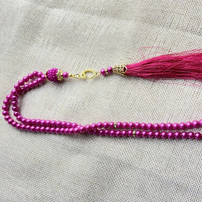 6mm 99pcs Glass Pearls Tassel Turkish Style Muslim Rosary Islamic Prayer Beads Bracelet For Women Jewelry Accessories Gift