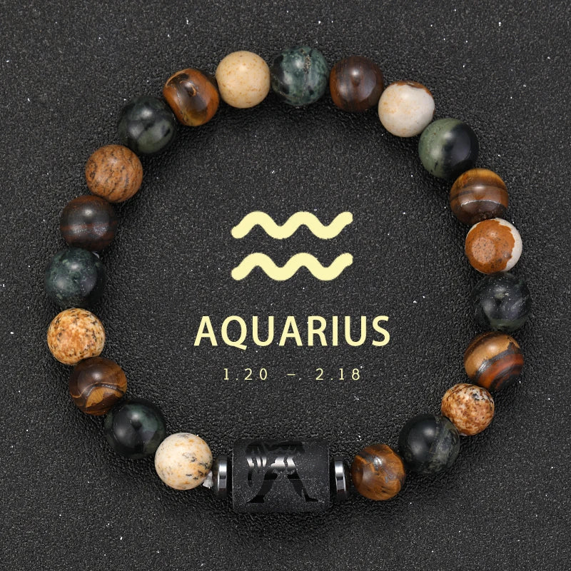 12 zodiac signs Bracelets Capricorn Taurus Cancer Virgo Pisces Bracelets Ladies Men Couples Friendship Jewelry Gift Bracelets