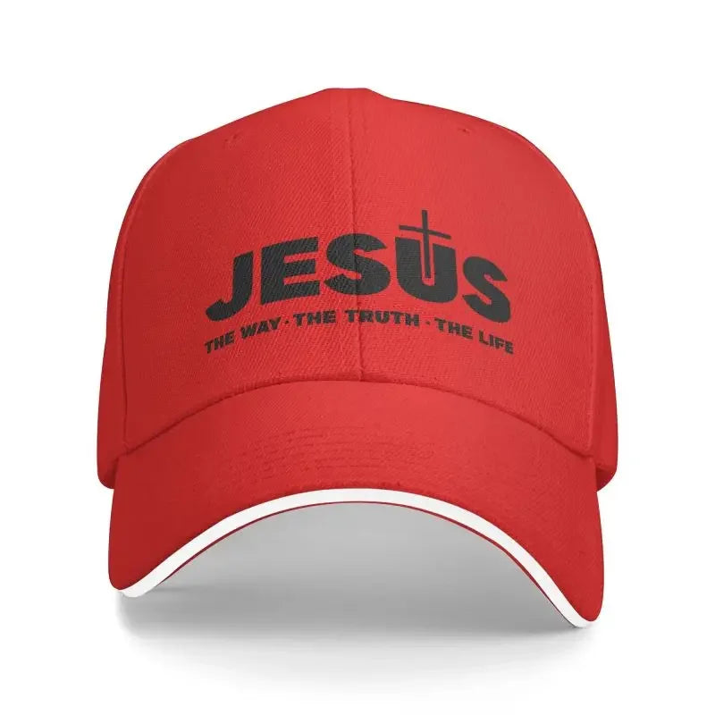 Jesus Christ The Way The Truth The Life Baseball Cap Sun Protection Adjustable Religion Cross Christian Faith Dad Hat