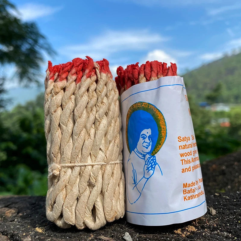 40pcs Handmade Traditional Nepal Rope Incense White Sage Cedar Aromatherapy Burning Rope Fragrance Yoga Meditation Sandalwood