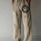 Retro Compass Printed Men's Casual Pants Harajuku Street Trendy Men's Straight Leg Pants Casual High Waisted Drawstring Pants