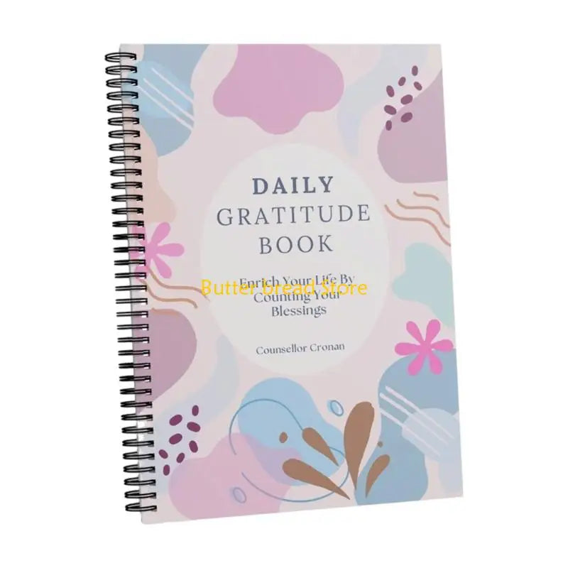W89C Daily Gratitude Planner Notebook Twin Coil Binding Gratitude Journal For Mindfulness Practice and Mental Health Tracking