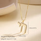 Nidin New Trendy Jewish Hebrew Letter Chain Pendant Necklace For Women Copper Cubic Zirconia Religious Style Link Jewelry Gift