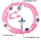 Cottvott Colorful Acrylic Beads Rosary Necklace Cross Pendant Prayer Chaplet Confirmation Communion Jewelry Sacraments Gifts