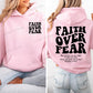 Faith Over Fear Print Sweatshirt Women Harajuku Casual Loose Hooded Bible Verse Jesus Fashion Hoodies Autumn Warm Female Clothes