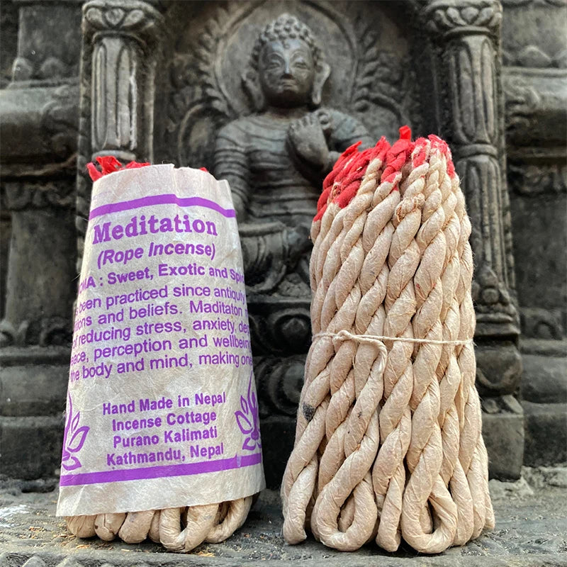 40pcs Handmade Traditional Nepal Rope Incense White Sage Cedar Aromatherapy Burning Rope Fragrance Yoga Meditation Sandalwood