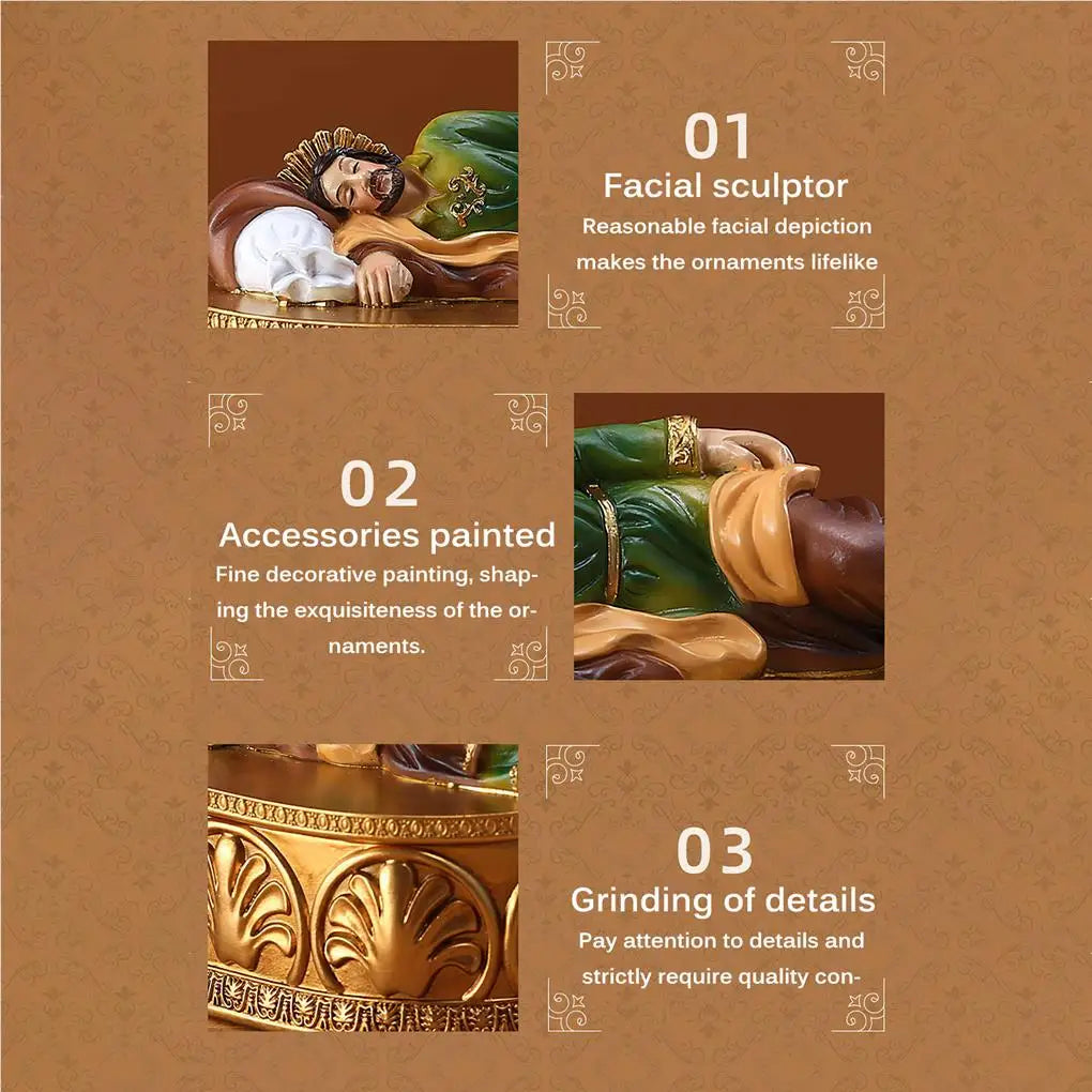 St Joseph Resin Statue Religion Jewelry Box Desktop Figurine for Office