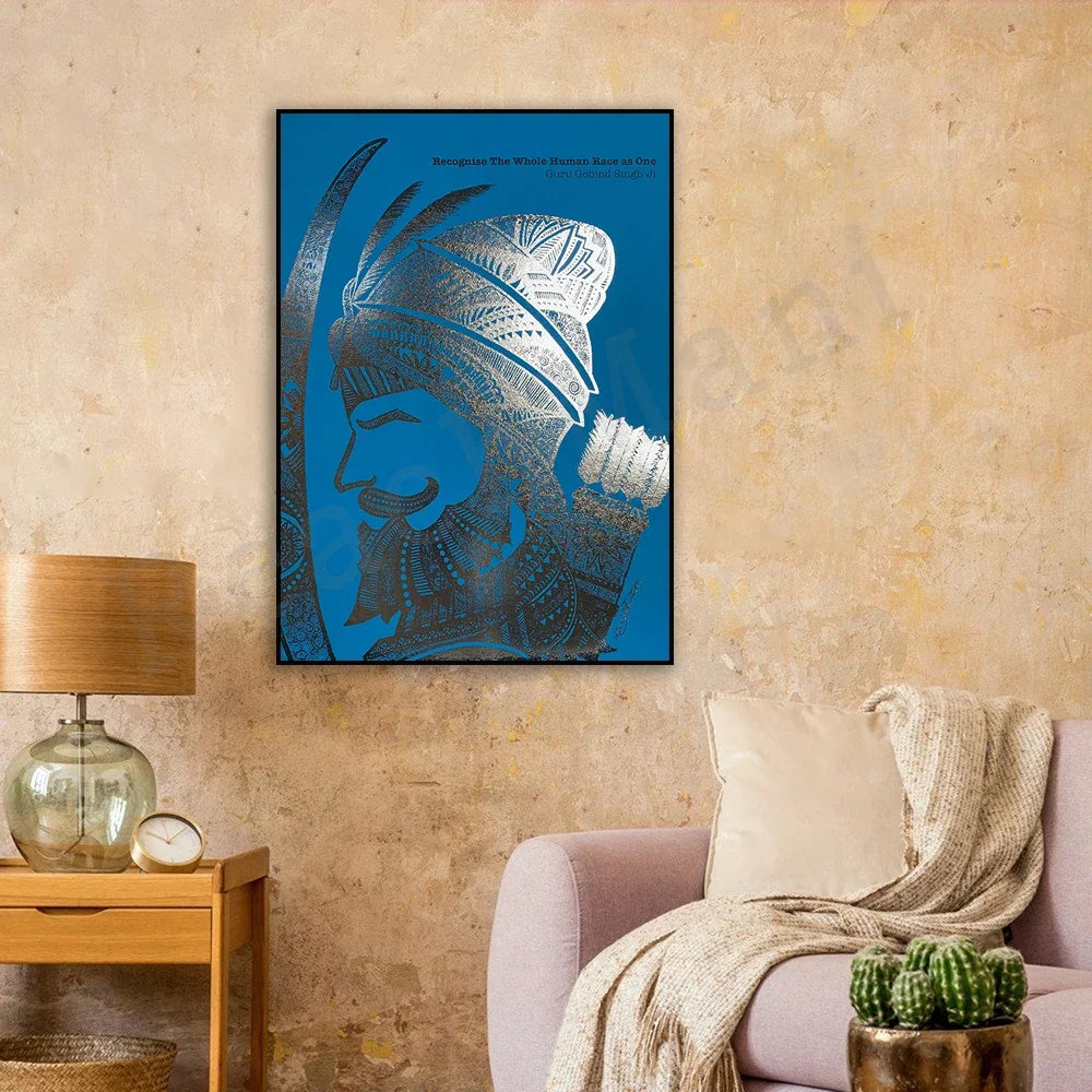 Poster of Guru Nanak Singh the Tenth Sikh Guru Portrait Artwork Home Wall Decor