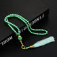 Sunspicems Allah Mohammed Rosary Bracelets TASBIH Muslim Prayer Beads Turkish Style 99 Beads Glass Pearls Charm Bracelets Gift
