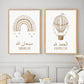 Islamic Gold Bear Rainbow Hot Air Balloon Nursery Posters Wall Art Canvas Painting Print Pictures Cute Kids Bedroom Home Decor