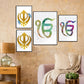 Khanda Sikh Symbol, Ek Onkar Ik Onkar One God of Sikh Faith Symbol Sikh India Gift Floral Watercolor Medical Typographic Poster