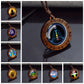 7 Chakra Glass Necklace Wood Pendant Meditation Healing Jewelry Indian Yoga Gift