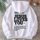 Good news! Jesus loves you casual and fashionable streetwear Hoodies for  women in autumn and winter