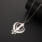 LIKGREAT Classic Sikhism Symbol Necklace Stainless Steel Sikh Khanda Necklaces Religious Protection Amulet Jewelry for Women Men