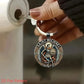 Saint Michael Archangel Defeating Evil templar Keychain Fashionable Cross Keyring Religious Symbolic Accessory Perfect Gift