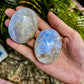 Natural Blue Luminous stone Crystal Palm Stone for Mind Healing Finger Massage Energy Healing Feng Shui Meditation Worry Stone