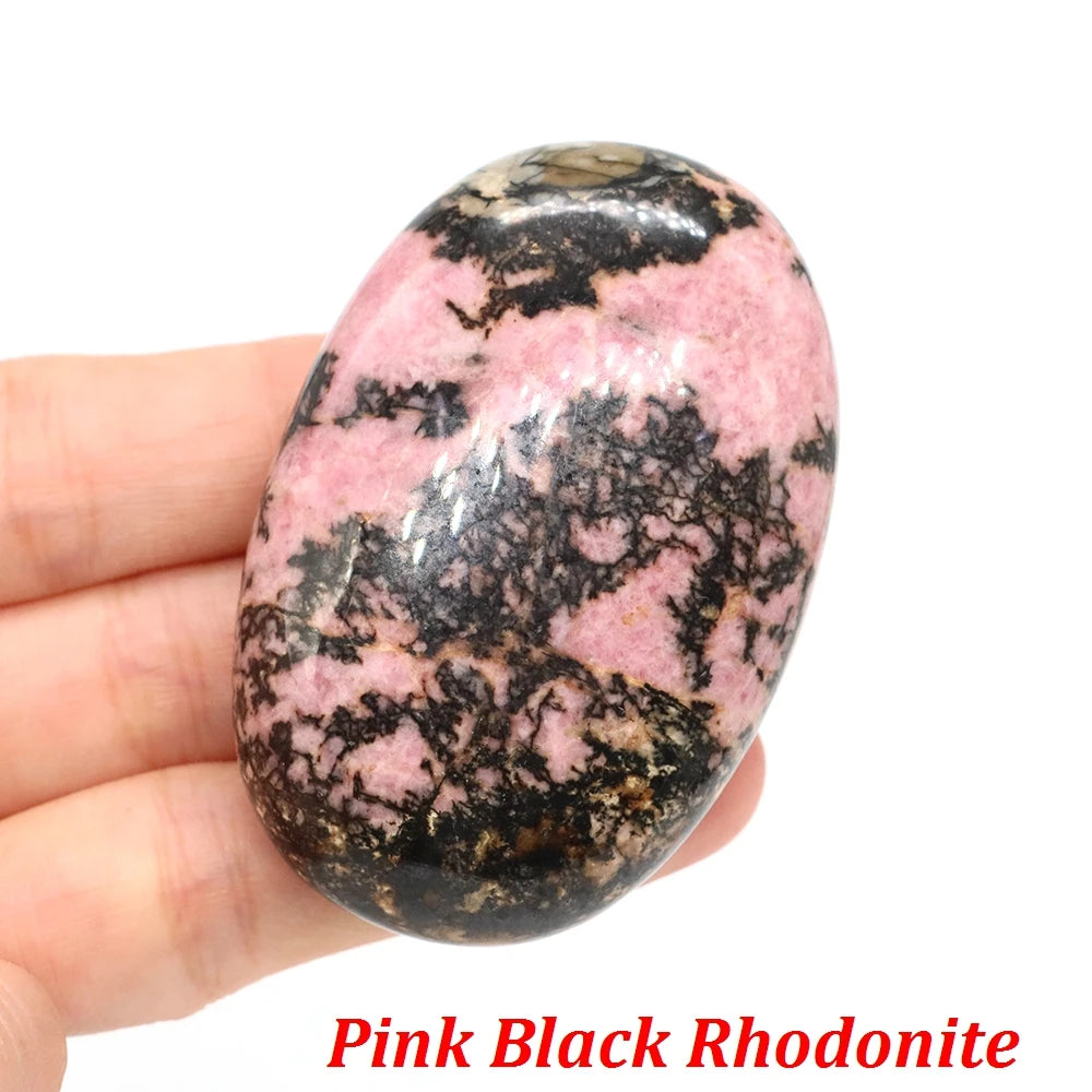 Natural Crystal Amethyst Palm Stone Reiki Healing Oval Pocket Palm Worry Stone Yoga Meditation Spiritual Healing Gem Home Decor