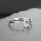 Teamer Jewish Star of David Open Ring with Clear Zircon Stainless Steel Ring Women Hexagram Jewelry Birthday Gift Wholesale
