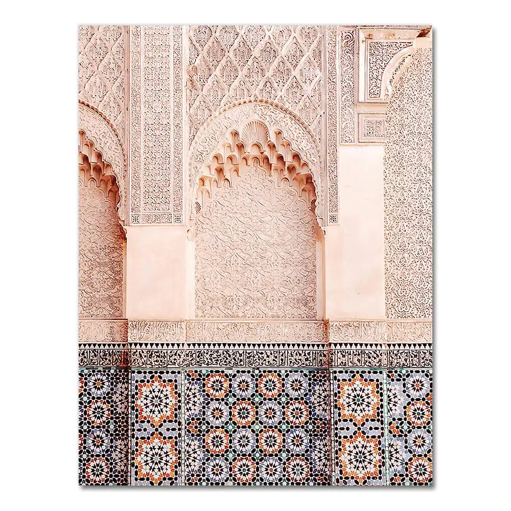 Moroccan Architecture Photography Posters and Prints Islamic Wall Art Canvas Painting Mosaic Wall Pictures for Living Room Decor
