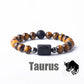 Zodiac Sign Bracelet Homme 12 Constellation Bangles Men Gemini Virgo Leo Libra Bracelet Women Friendship Gift Bracelet on Hand