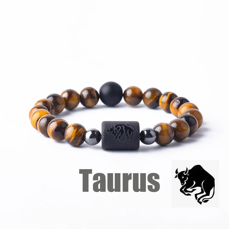 Zodiac Sign Bracelet Homme 12 Constellation Bangles Men Gemini Virgo Leo Libra Bracelet Women Friendship Gift Bracelet on Hand
