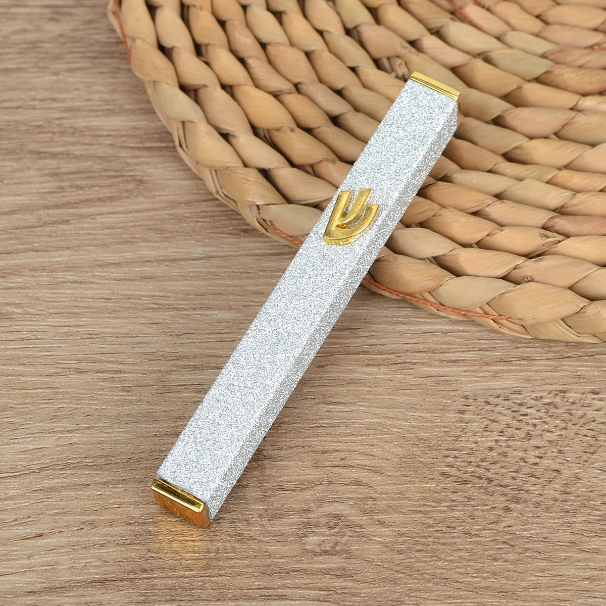 Judaica Classic Silver Aluminum Door Mezuzah Case Jewish Housewarming Gift For Home Decor Car Decoration 15CM