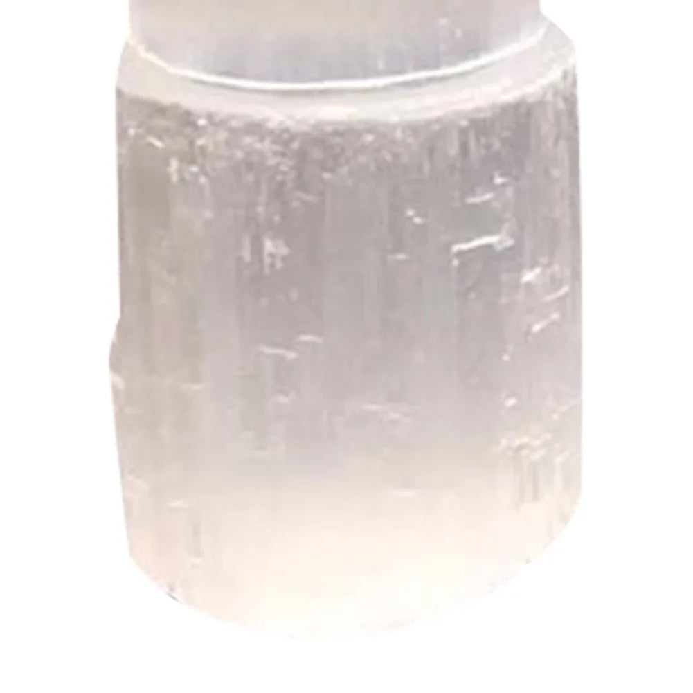 Selenite Tower Lamp Quartz Crystal Ornaments Craft Reiki Healing Home Decoration