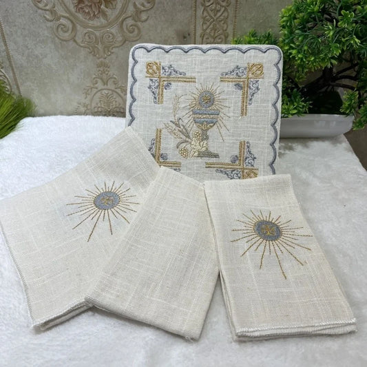 Nine Fold Cloth Father Mass Liturgy Chalice Coaster Gauze Embroidery Pall Corporal Saran Wrap Catholicism Ceremony Supplies