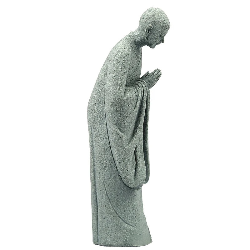 〔White〕Wishing Monk Buddhist Micro Landscape Stone Fish Tank Moss Landscaping Zen Oriental Aesthetics Garden Ornaments
