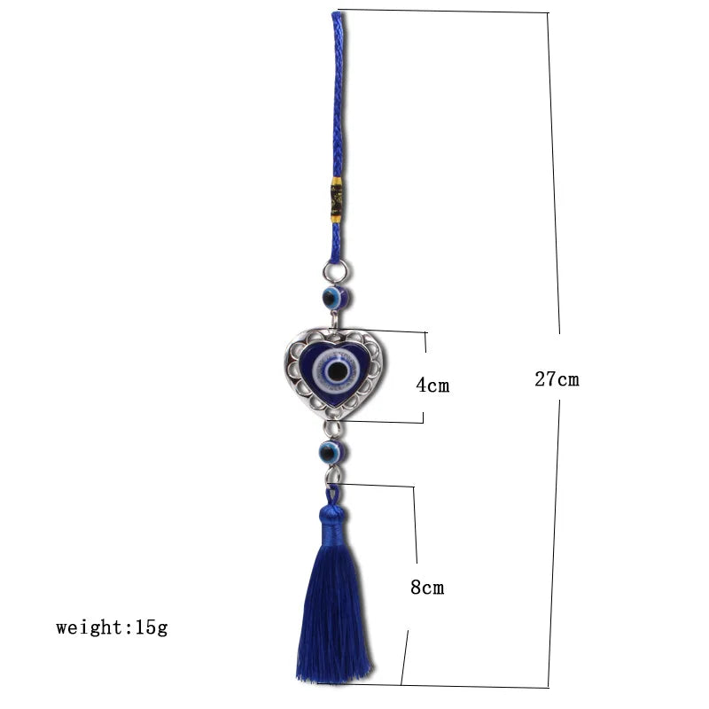 Crystal Tassels Blue Eyes Car Accessories Demon-Eye Auto Rearview Mirror Pendant Car Decoration Halloween Gifts Talisman For Man