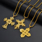 Anniyo Ethiopian Cross Pendant Necklaces for Women Girls Gold Color Habesha Eritrean African Ethnic Traditional Jewelry #346106