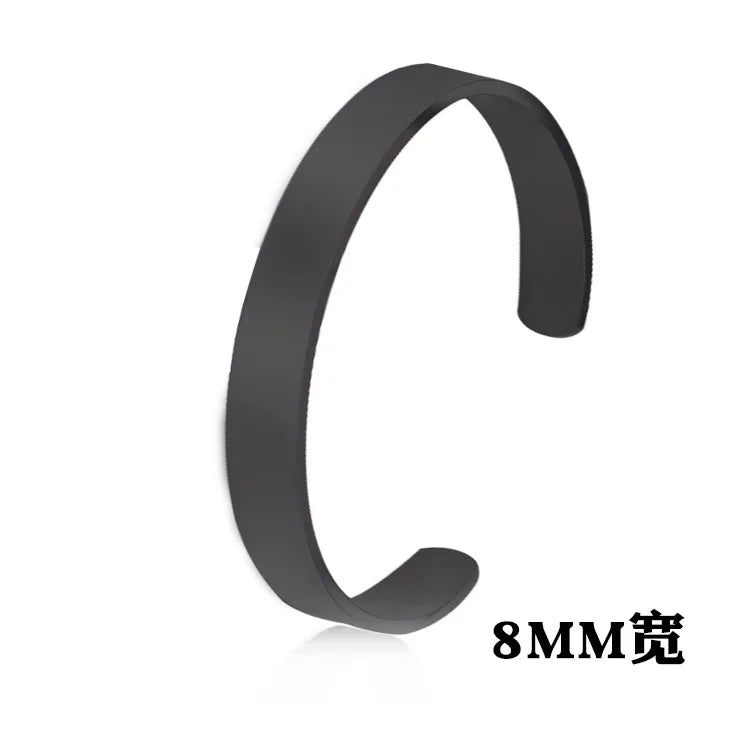 New Classic Simple Men Bracelet Open Adjustable Glossy Stainless Steel Bracelet BR1133