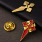 Cottvott 5Pcs/Lot Religious Red St.James Cross Brooch Church Prayer Group keepsake Sacraments Baptism Confirmation Pins Jewelry