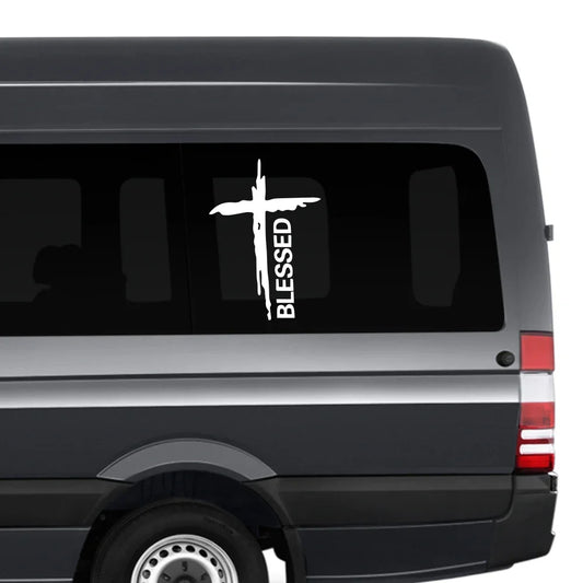 Car Sticker Creative Jesus Blessed Graphics Decor Decal Auto Tuning Accessories for Van RV Motorhome Caravan Cargo Minibus MPV