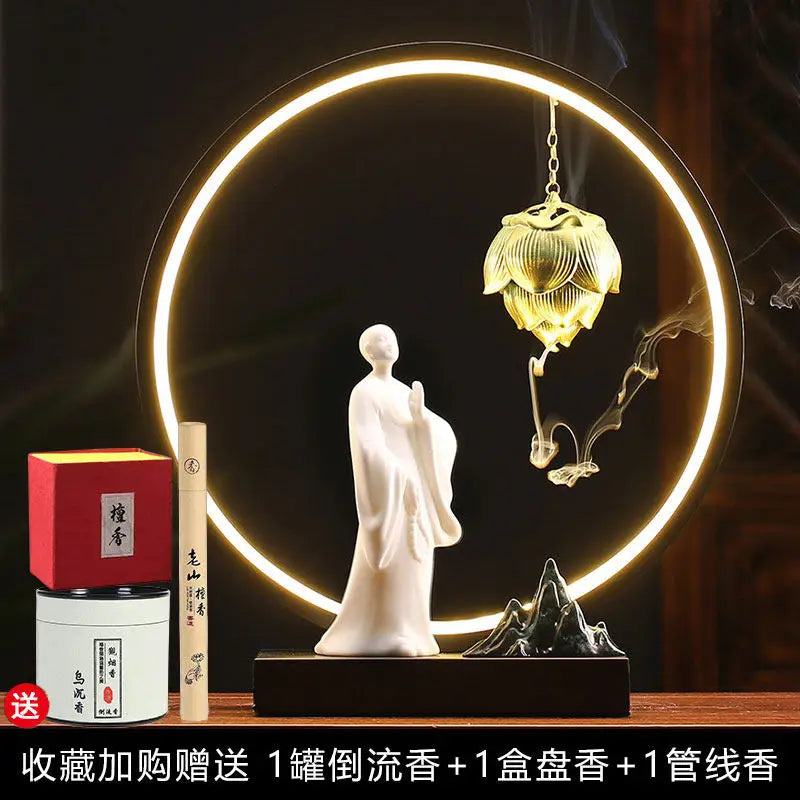 Backflow Incense Is A Household Indoor Zen-style Tea Room Sandalwood Ancient-style Decorative Item Ramadan Decorations Bakhoor