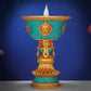 QX2E Tibetan Candlestick Smokeless Electronic Butter Lamp Rechargeable Holder Altars Light Buddhist Desktop Ornament