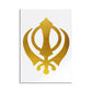 Khanda Sikh Symbol, Ek Onkar Ik Onkar One God of Sikh Faith Symbol Sikh India Gift Floral Watercolor Medical Typographic Poster