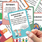 21pcs Vibrant Islamic Common Expressions Phrase Stationery Flashcards,Ramadan&Eid Gifts,Religious Educational Tool Learning Card