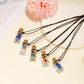 Turkish Blue Evil Eye Wishing Bottle Pendant Necklace for Women Men Black Rope Chain Necklace Good Luck&Protection Jewelry Gift