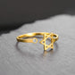 Dreamtimes Star of David Rings for Women Stainless Steel Adjustable Open Rings with Clear Zircon Hexagram Jewish Ring Jewelry