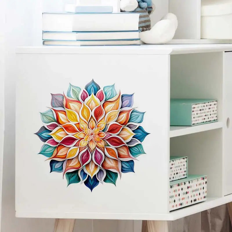 Mandala Wall Sticker Art Mural Bathroom Toilet Decor Living Room Cabinet Refrigerator Home Decoration Decals S389