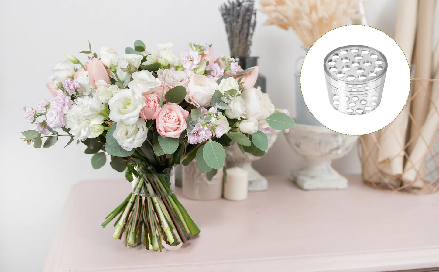 New Spiral Ikebana Stem Holder, Floral Grid for Vase Elegant Centerpiece Design Company Party Flower Arrangement Tool