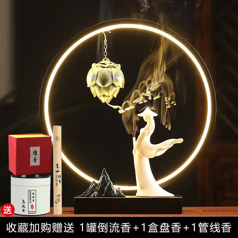 Backflow Incense Is A Household Indoor Zen-style Tea Room Sandalwood Ancient-style Decorative Item Ramadan Decorations Bakhoor