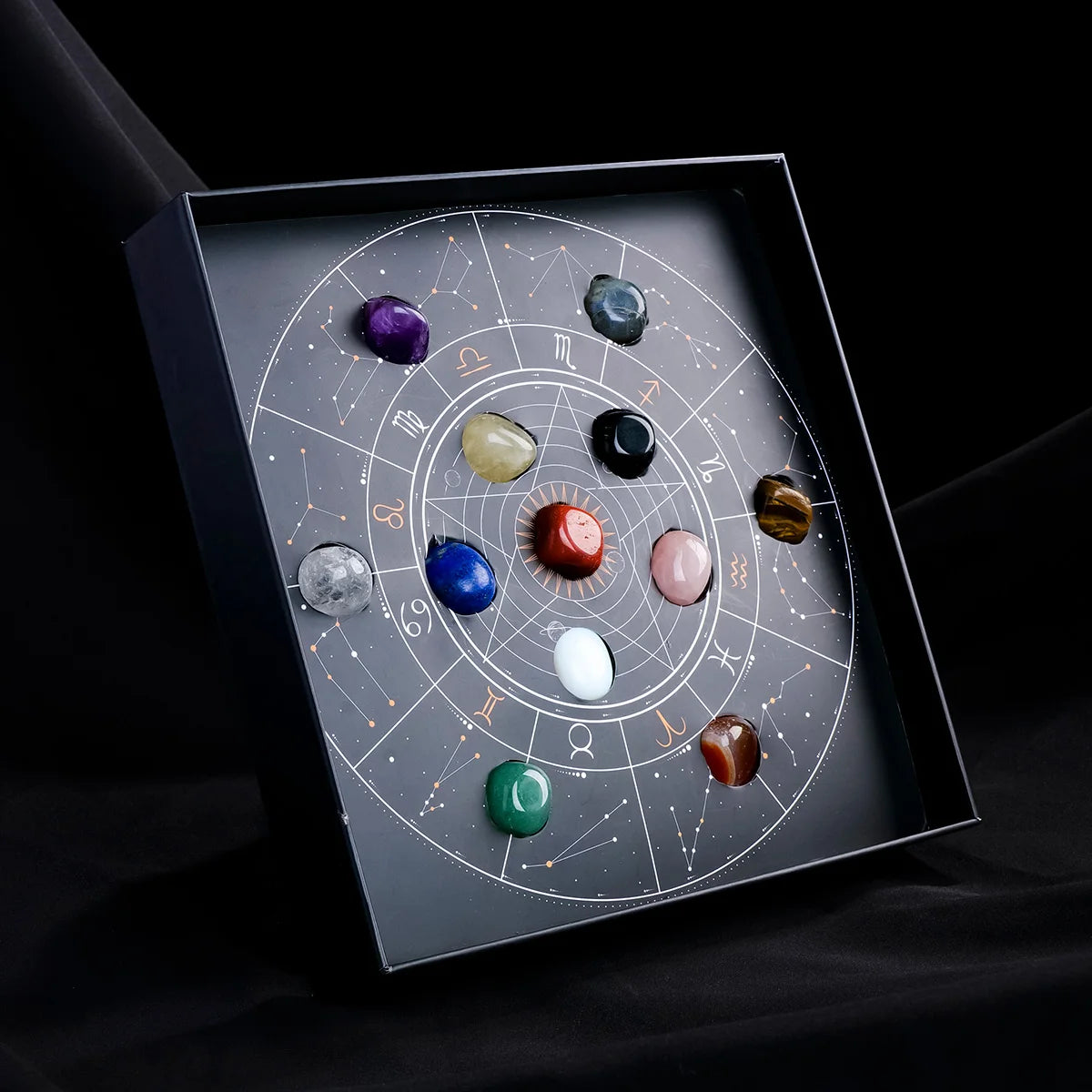 Natural Crystal Constellation Rolling Stone Set, Reiki Chakra Healing Wicca Massage Globe, Energy Balancing Tool for Wellness