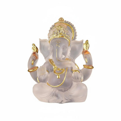 Elephant Deity Statue Statue Colored Glaze Effect Indian Elephant God Idol Resin Elephant Deity Statue Statue High-Quality