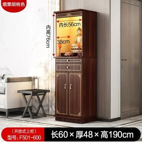 X A  Chinese Style with Door Altar Buddha Shrine Household Altar Cabinet God of Wealth Clothes Closet Shrine
